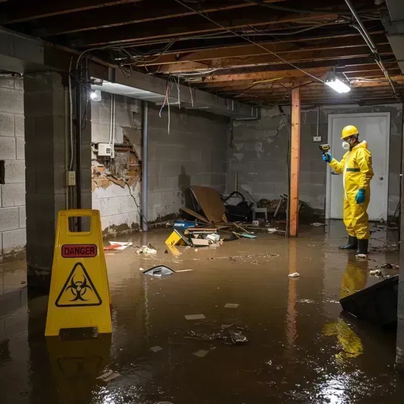 Flooded Basement Electrical Hazard in Carbon Cliff, IL Property